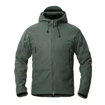  Мужская осенне-зимняя толстая однотонная куртка с несколькими карманами на молнии в стиле милитари, повседневная куртка для пригородных поездок, мужская тактическая одежда с капюшоном