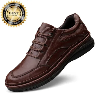  Новая мужская обувь, брендовая повседневная обувь на плоской подошве из 100% натуральной кожи, деловая повседневная обувь, лучшее качество, деловая официальная обувь 2024