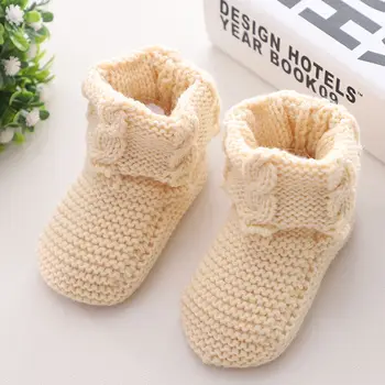  Новые готовые изделия ручной работы, тканая осенне-зимняя детская шерстяная обувь, шерстяная обувь для новорожденных, детская вязаная обувь 0-3-6 месяцев