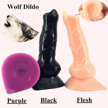  Новый дизайн животное волк фаллоимитатор собачий фаллоимитатор реалистичный пенис собачий член искусственная анальная пробка мастурбация взрослых секс-игрушки для женщин
