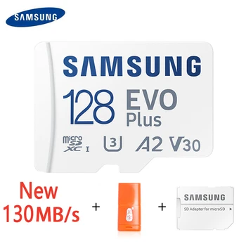  Новый продукт SAMSUNG 64gb 128gb 256gb 512gb TF (microSD) EVO Plus 4K U3 V30 A2 Считывает высокоскоростную карту памяти планшета-консоли 130 МБ/с.