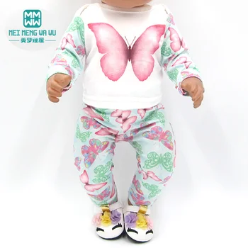  Одежда для куклы, подходит на 43-45 см, кукла для новорожденных и американская кукла, модный повседневный костюм, платье