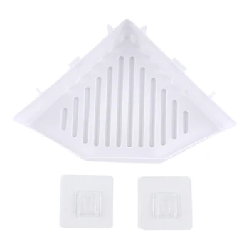  Пластиковый Белый 1ШТ Серый треугольный Стеллаж для хранения Туалетный Стеллаж для хранения кухонных принадлежностей для ванной комнаты, треугольный стеллаж для хранения, абсолютно новый