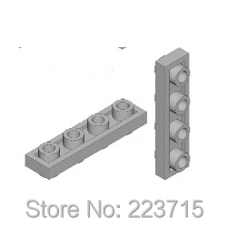  * Пластина 1x4 с ручками с обеих сторон * JX242 50 шт., номер детали DIY enlighten block brick, совместимый с другими сборными частицами