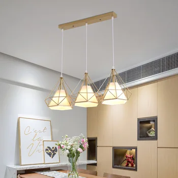  Подвесные светильники в скандинавском стиле, подвесной светильник для ресторана с тремя головками, лампа для столовой, магазинная стойка, креативный светильник для одного дома WJ11