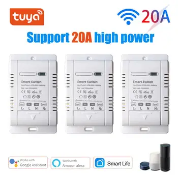  Поддержка Tuya Smart WiF с прямым подключением Blue-tooth Смартфон Голосовой Пульт дистанционного Управления 20A Модификация Интеллектуального переключателя Высокой мощности