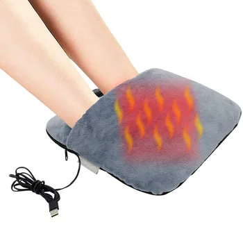 Подогревающие тапочки, USB Перезаряжаемая Электрическая подушка для подогрева ног, Комфортная постоянная температура для зимы, товары для дома и офиса