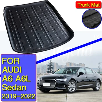 Подходит для Audi A6 A6L Седан 2019 2020 2021 2022 Задний багажник Багажник Грузовой Коврик Лоток Напольный ковер Водонепроницаемая прокладка