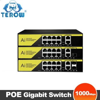  Полный Гигабитный коммутатор POE 8 Портов POE с Uplink/SFP 1000 Мбит/с AI Smart Ethernet Switch IEEE802.3af/at Поддержка VLAN для IP-камеры