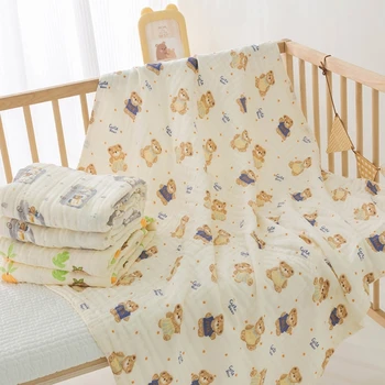  Полотенце для новорожденных, одеяло, детское полотенце, хлопковое марлевое детское полотенце с рисунком 110x105 см для малышей, ультра впитывающее