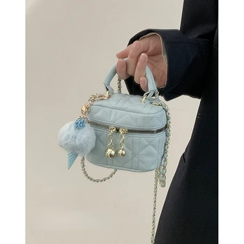  Портативная Маленькая Квадратная сумка, Женская Летняя Новинка 2023, Модная сумка с цепочкой в виде Ромба, сумка-мессенджер