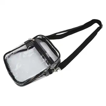  Прозрачная сумка, достаточно большой регулируемый плечевой ремень, практичная прозрачная сумка через плечо, водонепроницаемая с застежкой-молнией для ключей и зарядных устройств