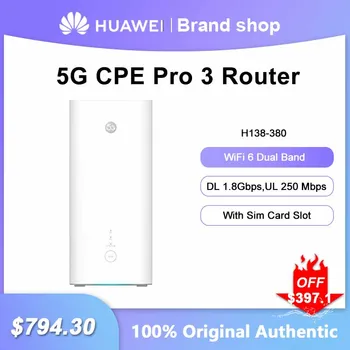  Разблокированный Huawei 5G CPE Pro 3 WiFi Ретранслятор H138-380 Двухдиапазонный маршрутизатор DL 1,8 Гбит/с UL 250 Мбит/с WiFi 6 Усилитель Со слотом Для sim-карты