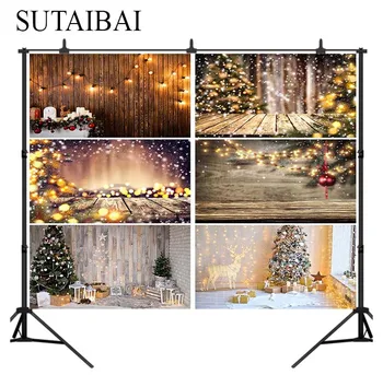  Рождественская елка снежинка палевый фон для фотостудии ткань Рождественская детская семейная вечеринка украшение фото фон