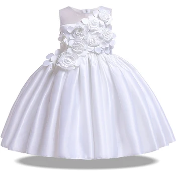  Свадебное платье для новорожденных от 0 до 10 лет, праздничное платье для маленьких девочек, Детские платья для девочек, Детское элегантное платье Принцессы на День рождения, Vestidos