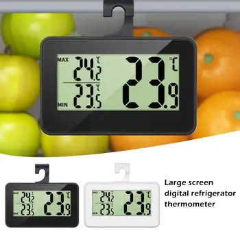  Светодиодный Цифровой термометр и гигрометр Для хранения в холодильнике и морозильной камере, дисплей максимальной минимальной температуры N2D0
