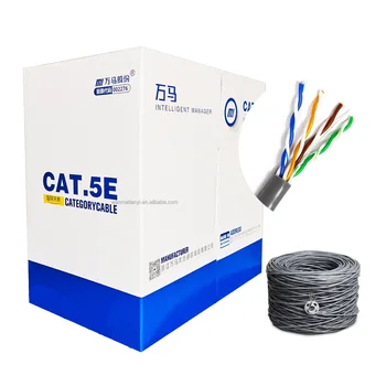  Сетевой кабель 305 м коробка cat5e Голый медный проводник 1000 футов lan cat5 интернет-кабель