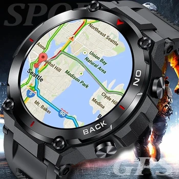  Смарт-часы с GPS треком 2023, Мужские Военные Водонепроницаемые, с длительным сроком службы, Тактические умные часы с кислородом в крови для Samsung iPhone Huawei
