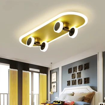  Современный Креативный светодиодный потолочный светильник для скейтбординга, желтая аэрозольная краска для домашнего декора, осветительные приборы для детской комнаты