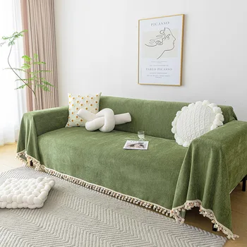  Стильный чехол для дивана из синели на 3 подушки, Секционный чехол для дивана, Одеяло для гостиной, Защита мебели от царапин