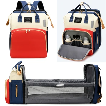  Сумка-рюкзак для подгузников, Многофункциональная водонепроницаемая сумка для детских подгузников Большой емкости, Дорожный рюкзак для подгузников для папы и мамы