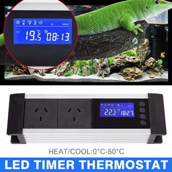  Термостат для рептилий С 3 видами температурных сигналов, Аквариумный Цифровой Умный ЖК-цифровой таймер, регулятор температуры