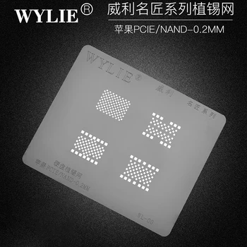  Трафарет для реболлинга Wylie WL-00 PCIE NAND BGA для iPhone 5/5S/6/6S/7/8 Plus/X/XR/XS 11 12 Pro Max Жесткий диск HDD Жестяной шаблон Сетка