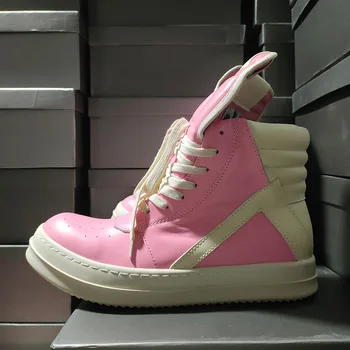 Уличная брендовая обувь RO, Женские кроссовки, Розовые кожаные ботинки, Кроссовки Owens, женские осенние ботинки, мужская повседневная обувь