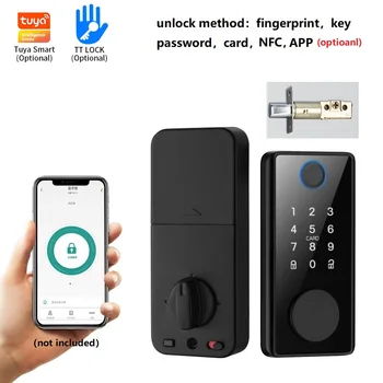  Умный Дверной Замок Tuya TTlock Smart Deadbolt Locks Приложение Биометрический Отпечаток Пальца Карта-пароль NFC Дистанционная Разблокировка Замка Без ключа