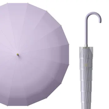  Универсальный зонт фиолетового цвета с 16 костями для девочек Простой зонт Эргономичная ручка для покупок кемпинга Прогулок