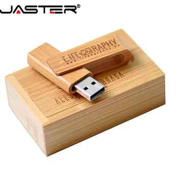  Флэш-накопитель с Пользовательским Логотипом JASTER Wood Pen Drive Подарочный Usb 2.0 16GB Memory Stick 64GB Stick Диск Реальной Емкости На ключе 32G U Диск