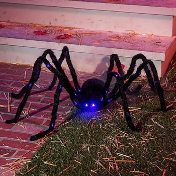  Хэллоуин светодиодный Светящийся паук, ужас, Дом с привидениями, Реквизит для украшения Вечеринки, Обманчивый реквизит, украшение для Хэллоуина