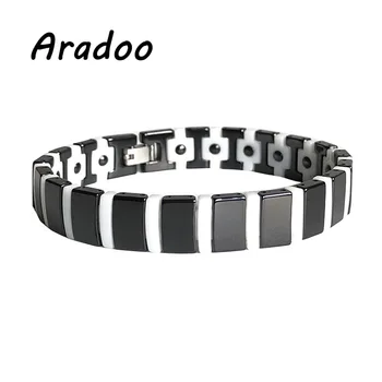  Черно-белый Керамический Энергетический браслет для здоровья, Германиевый Антиоксидантный браслет против радиации