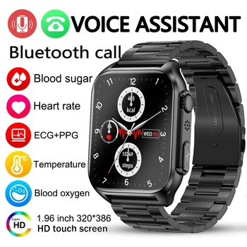  ЭКГ + PPG Смарт-часы Для Мужчин Уровень сахара в крови Bluetooth Часы Вызова Частота сердечных сокращений Кровяное давление Мониторинг состояния кислорода в крови Смарт-часы