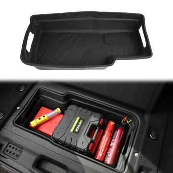  Ящик для хранения в багажнике автомобиля, Органайзер для Jeep Wrangler JL 2018-2023, Контейнерный лоток с ручками, Аксессуары для интерьера автомобиля, Черный