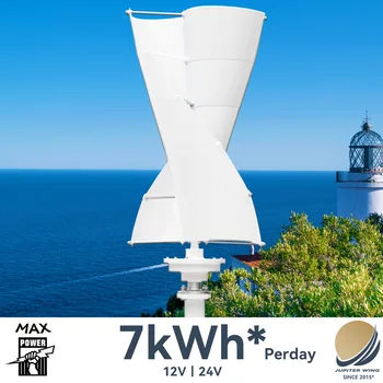  【Отсутствие поддельной мощности】 Вертикальная спиральная ветряная турбина Jupiterwing, Высокоэффективная Ветряная мельница, Гибридная солнечная система, для домашнего использования Максимум 700 Вт